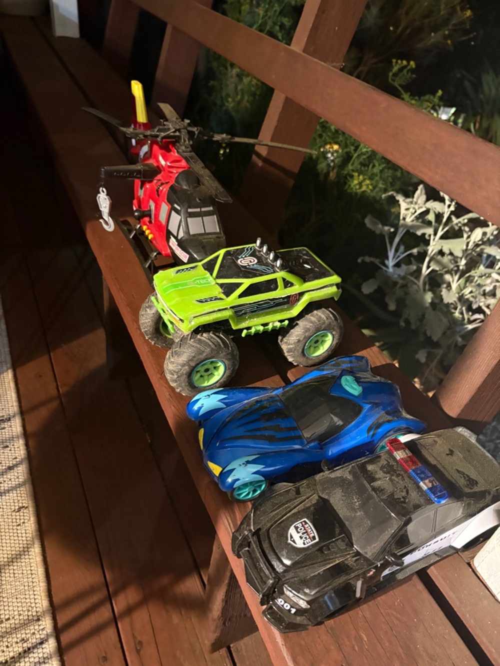 Kids Toy Vehicle Set - Green Monster Truck and Blue Racing Car